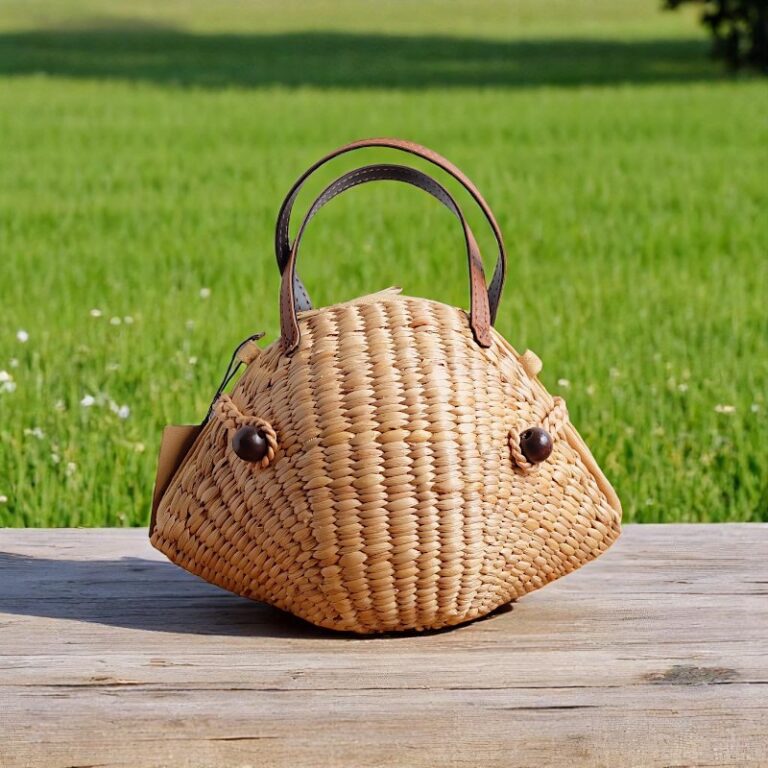 Yada Straw Geometric Mini Handbag Purse